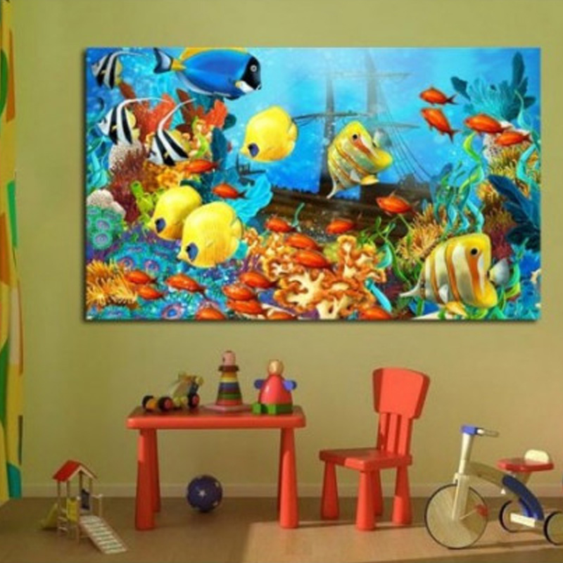 Πίνακας σε καμβά με Θάλασσα Τροπικά ψάρια
